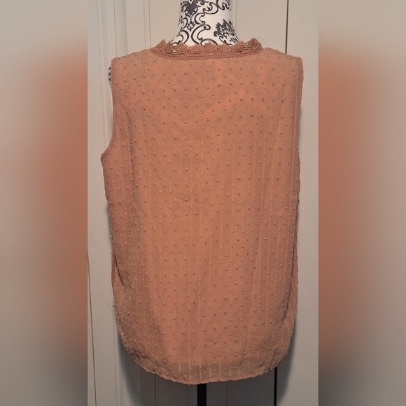 XL Elegant Tan Sleeveless Top - Picture 3 of 5